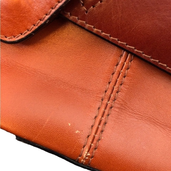 Florence Authentic Italian Leather Crossbody Handbag Flap Snap Closure 11X8 - Picture 4 of 14